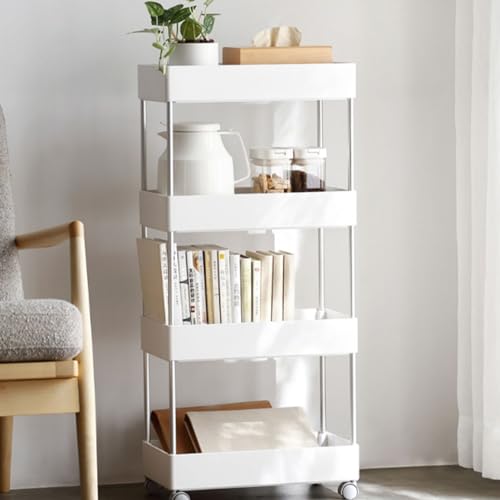 Étagère de rangement mobile multicouche à roulettes pour petits espaces - 6
