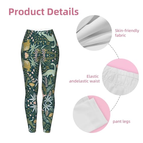 Leggings de compresión suave para mujer con estampado de dinosaurio para el gimnasio 6