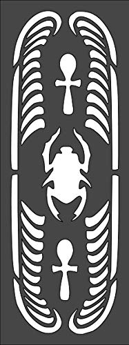 Kachi Pencil Art & Craft Layering Stencil, 4x11 inch Egyptian Scarab Crafts, Arts, Scrapbooking - Painting on The Wall, Wood, Glass and Other, Reusable DIY Decorative Stencil