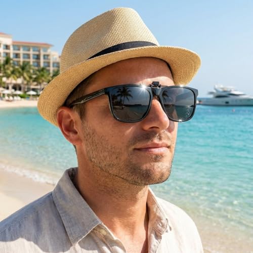 Image of Polarized Clip-on Sunglasses Anti-Glare UV Protection Driving Sun Glasses Over Prescription Glasses