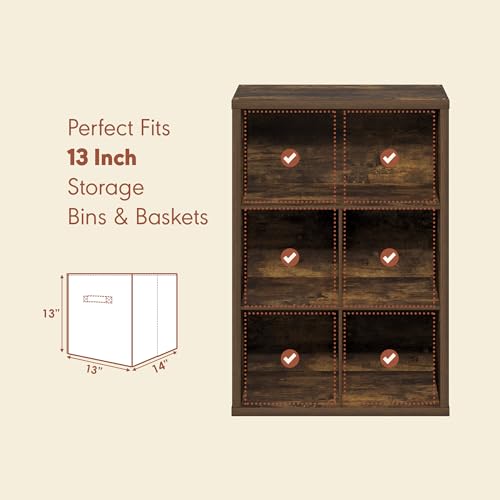 Image of Furinno Cubicle Record Player Stand, 5-Cube Record Storage, Amber Pine | Vinyl Storage, 1.2 inchInch Extra Thick, Closed Back Media Shelf for CD DVD Bluray Game Disc, for Living Room, Home Office