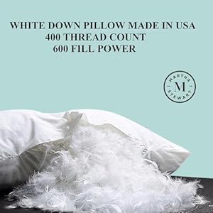 MARTHA STEWART White 600 Fill Power Luxury Hotel Cooling Breathable Sleeping Made in USA Bed-Pillows, Jumbo(Set of 1 Pack) MARTHA STEWART White 600 Fill Power Luxury Hotel Cooling Breathable Sleeping Made in USA Bed Pillows JumboSet of 1 Pack