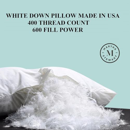 MARTHA-STEWART-White-600-Fill-Power-Luxury-Hotel-Cooling-Breathable-Sleeping-Made-in-USA-Bed-Pillows-JumboSet-of-1-Pack MARTHA STEWART White 600 Fill Power Luxury Hotel Cooling Breathable Sleeping Made in USA Bed Pillows JumboSet of 1 Pack