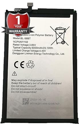 Image of THE BATTERY STORE Original BL -58BT Battery for Tecno Pouvoir 4 /4 Pro /Battery with 1 Year Warranty ****(PPP149)