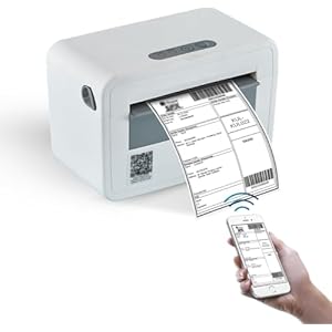 Impresora térmica de etiquetas | Impresora de etiquetas de envío USB 203DPI + Bluetooth – Impresora térmica de etiquetas de 4 x 6 | Compatible con Android, iOS, Windows, macOS y ChromeOS