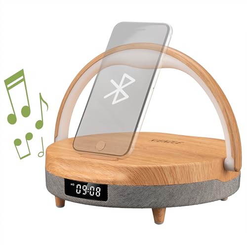 Réveil LED KIENZLE avec chargeur sans fil induction et haut-parleur Bluetooth de chevet