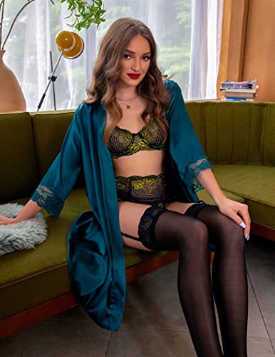 image for Avidlove Women Sexy Lingerie Set Garter Belt Lingerie Set Lace Teddy B