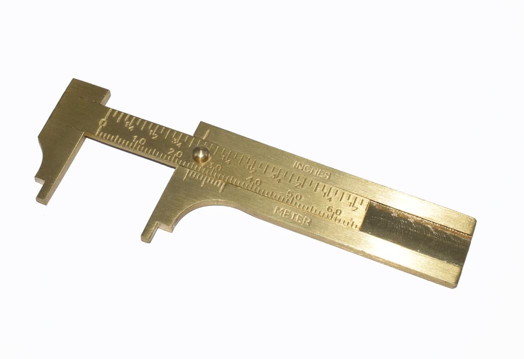 Beadwaala Beading & Jewelry Tool,Brass Pocket Vernier Caliper Ruler, Sliding Gauge Mini Vernier Caliper Double Scales MM/Inch Measuring Tool (80mm) Per Pcs (B0C14B5676) Amazon Price History, Amazon Price Tracker