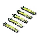 BETAFPV 5pcs Lava II 280mAh 1S Battery 3.8V 95C LiHV Battery with BT2.0 Connector, Compatible with 1S Tiny Whoop Drone Quadcopter Like Cetus FPV Kit, Air65, Meteor65 Pro 1S Brushless Drones