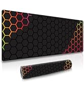 Dyazo Hexagonal Pattern Desk Mat | Water-Resistant Anti-Slip Desk Pad | Extended Gaming Mouse Pad...