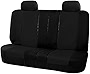 FH GROUP Car Seat Covers Multifunctional Flat Cloth Bench Seat Covers, Allows 40/60, 60/40, 50/50 Split - Fit Most Car, Truck, SUV, or Van (Solid Black) FB051012