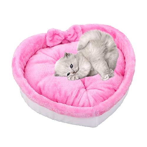 Cute Heart-Shaped Cat Dog Bed Kennel Love Nest Super Soft Cotton ...
