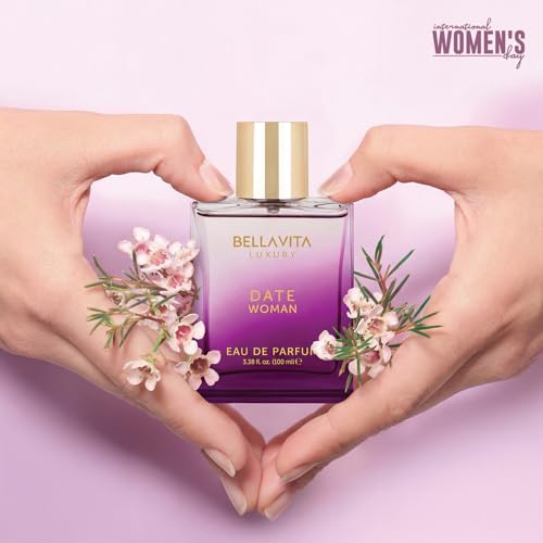 Image of Bellavita Luxury DATE Eau de Parfum | 100 ml (3.4 fl.oz.) | Perfume for Women | Floral, Pink Pepper, Jasmine, and Moss Notes | Long Lasting Fragrance | Mother's Day Present