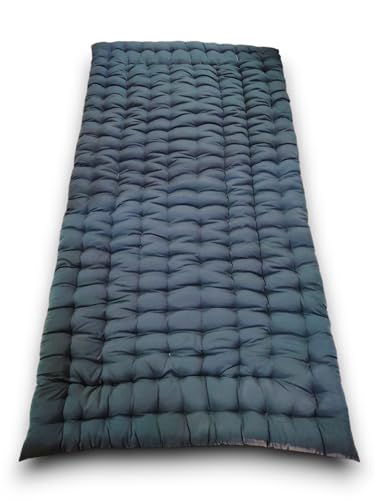 Image of ATOOTFUSION Soft Cotton Quilt Mattress Foldable for Floor Light Weight Filled Single Firm Bottle Green 3 x 6 ft (72 x 36 Inches)