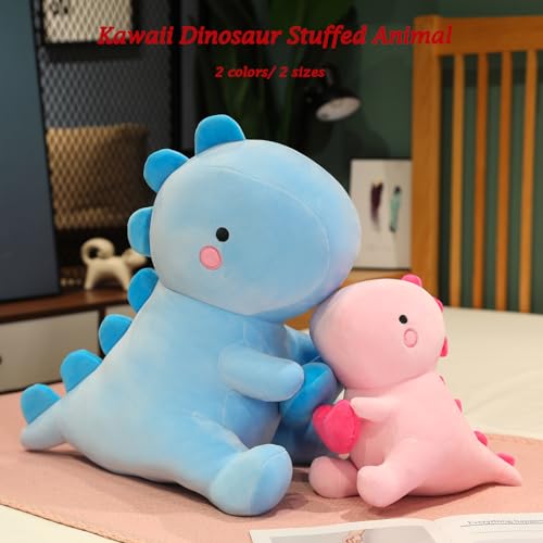 SQEQE Dinosaur Stuffed Animal, Loving Soft Dino Plush Toys with Holding Heart for Valentine Day, Sweet Romantic Anniversary Birthday Gift for Her Girls Boys Girlfriend Pink 30CM