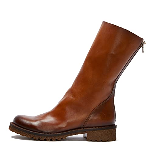  Felmini - Scarpe Donna - Innamorarsi com CASTER D345 - Stivali Biker - In Pelle Genuina - Marrone - 36 EU Size