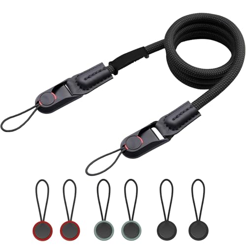 QMLING Camera Strap Quick Release, Climbing Rope Camera Strap, Camera Neck Shoulder Strap for SLR DSLR Digital Mirrorless Camera (Black)