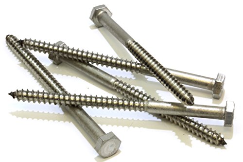 Image of Bolt Dropper 25 Pack Lag Bolts - 1 /4 x 4 Inch Hex Head Lag Screws for Wood - 304 Stainless Steel Heavy Duty Bolts with Coarse Threads - Strong Rust Resistant Screws for Indoor or Outdoor Projects