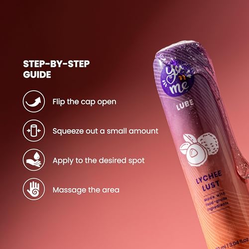 Image of Yu n Me Aloe-Based Lychee Massage Gel | 100g | Long-Lasting Smooth Glide Formula | Edible-Grade Flavour | pH Balanced | Dermatologically Tested | Lychee Flavour | Personal Care | Pack Of 1