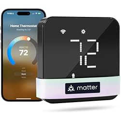 meross Smart Thermostat for Home, WiFi Thermostat Works with Matter, Alexa, Apple Home, Google Assistant, App & Voice Control, 7x24h Scheduling, Energy Saving, C-Wire Required