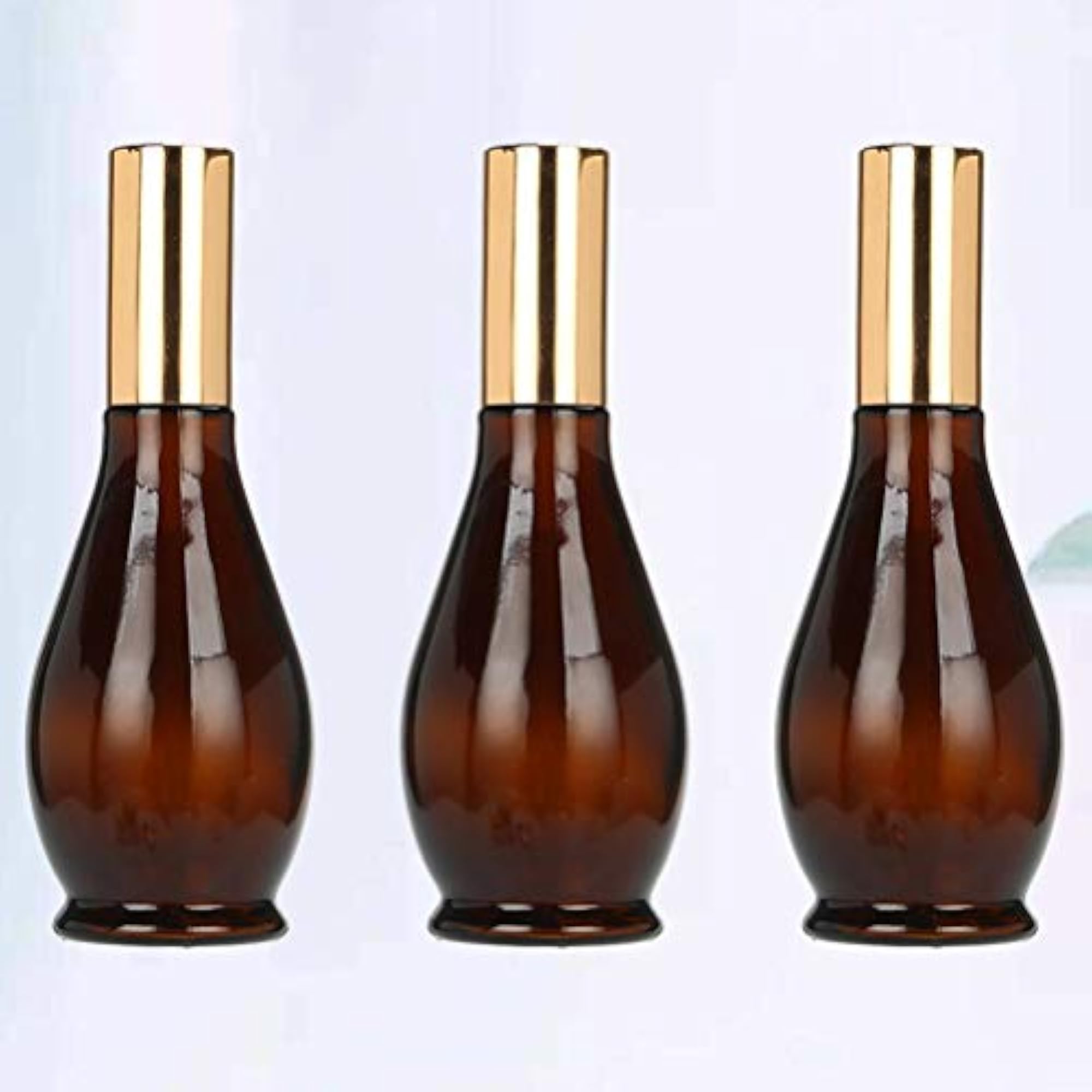 3Pcs 100ml Gourd Glass Spray Bottles for Makeup Storage