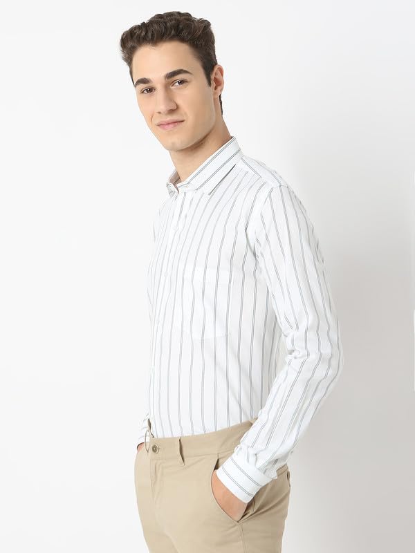 Image of Men's Striped Cotton Formal Shirt