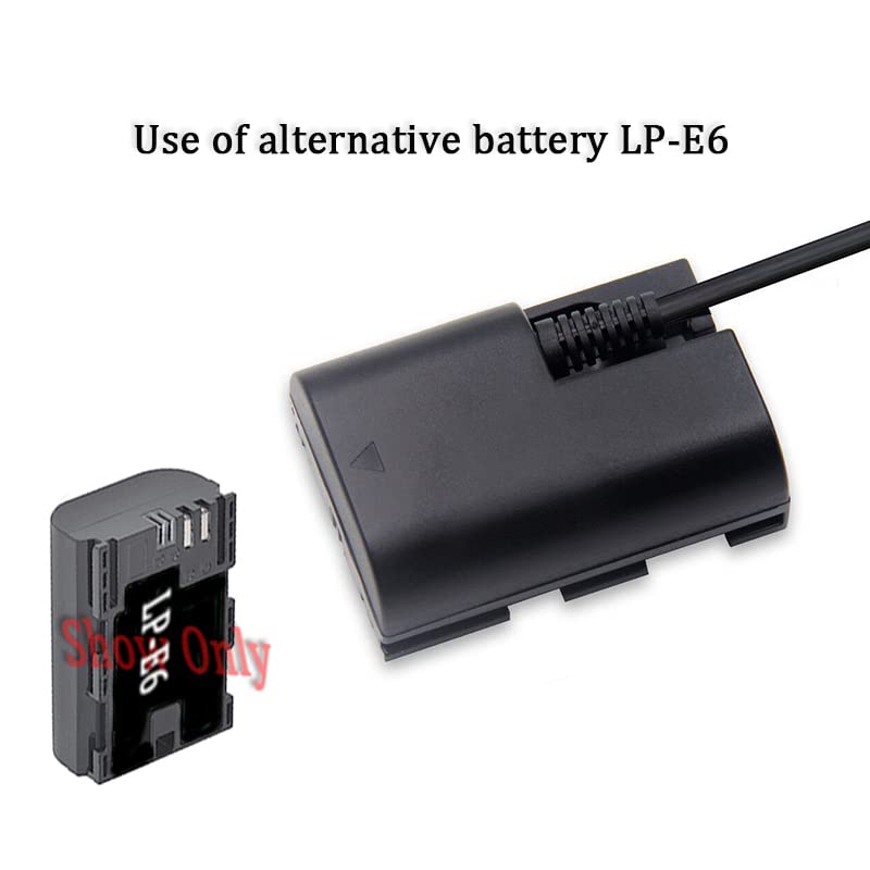 Image of ACK-E6 DR-E6 DC Coupler LP-E6 LP-E6N Dummy Battery AC Power Adapter Kit for Canon EOS R R5 R6 R7,80D 70D 60D 90D,5D Mark II III IV,6D 7D,6D Mark II,7D Mark II,60Da 5Ds 5Ds R Cameras