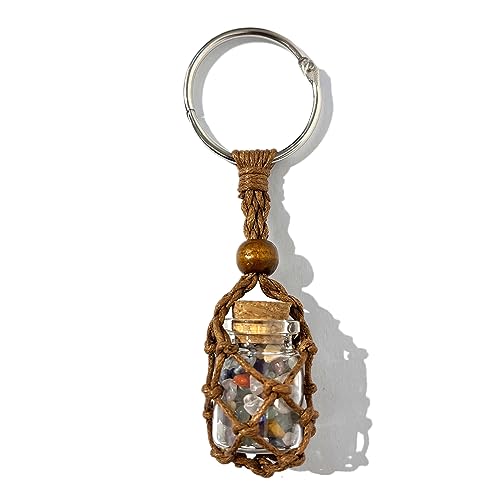 Handmade-Crystal-KeychainNatural-Crystals-Wishing-Bottle-Rope-PouchHealing-Charm-Fengshui-Protection