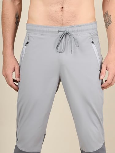 Image of TECHNOSPORT Mens Woven Regular Fit Activewear Joggers for Running, Gym, Sports and Regular Use Stretchable, Colorblock and Antimicrobial