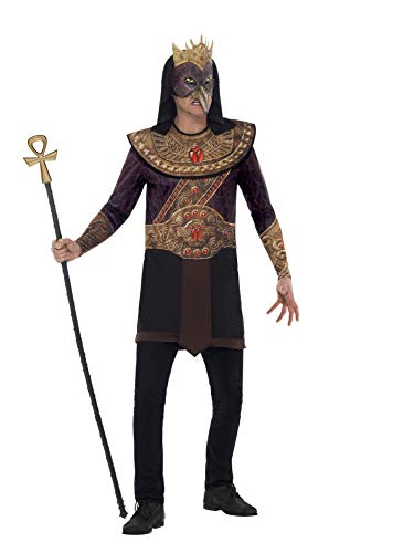 Horus God Of The Sky Costume Brown With Sublimation Print Tunic Collar & Mask