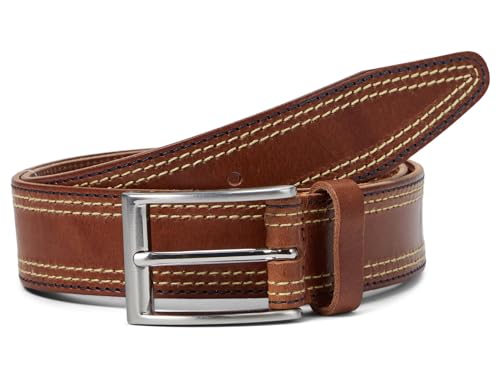 Johnston & Murphy Men's Triple Contrast Stitched Belt
