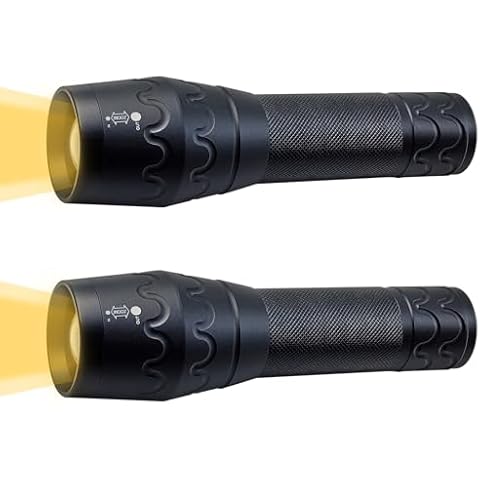 Miuree Warm Light Flashlight Single Mode High Lumens Led Flashlight for Outdoor Camping Hiking Emergency,2-Pack Cover