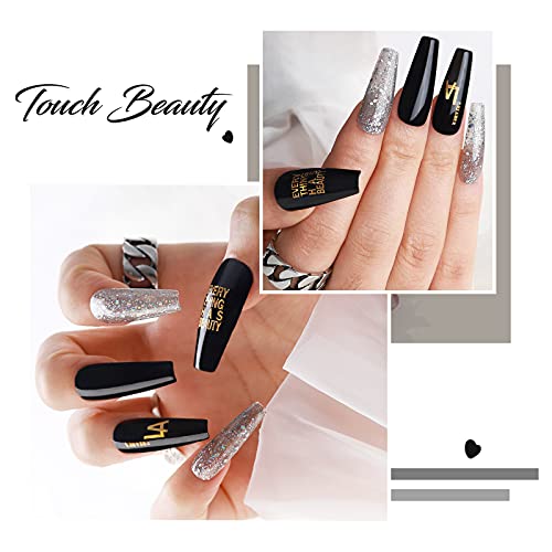 TOMICCA Gel Nagellack 6*8ml Weiß Schwarz Farbgel Glitzer Gold Silber UV Nagellack Shellac Gelnägel Farben Sparkly UV Gel… – Bild 4
