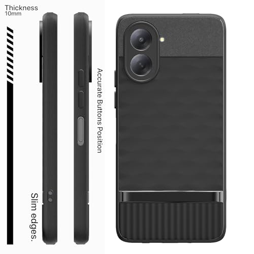 Image of Outlouders Back Cover for Redmi A7 | Full Camera Protection | TPU Soft Flexible Shockproof Bumper Case (Black)