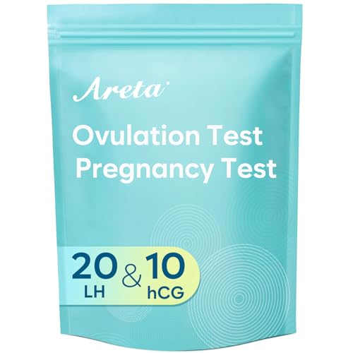 Areta Ovulation & Pregnancy Test Strips: 20 Ovulation Strips & 10 Pregnancy Tests Combo Kit | Accurate at-Home Fertility Tracker | Exd 11/17/2026