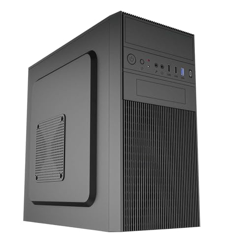 Gabinete para PC Akyga AK19BK Micro Tower - Caja compacta con USB-C, USB 3.0 y audio HD, compatible con Micro ATX, Mini ITX y Flex ATX, para uso en oficina y hogar, sin fuente de alimentación, color negro miniatura 1