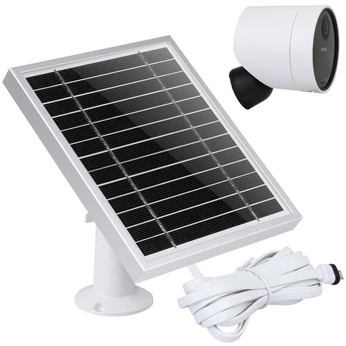 UYODM Solar Panel Compatible with SimpliSafe Outdoor Security Camera Power Your SimpliSafe Outdoor Camera continuously AL Alloy Frame Durable and Sturdy - Silver