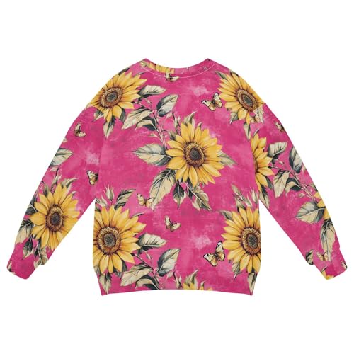 JUNZAN Rustic Sunflower Hot Pink Little Boys Sweatshirts Hoodies Fleece Kids Pullover Hoodie Sports 4T2