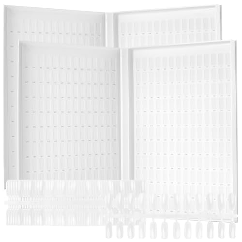 FUNSUEI Lot de 2 livres d'affichage de 308 couleurs de vernis à ongles, avec 720 pointes d'ongles, livre de présentation pour les salons de nail art, blanc,...