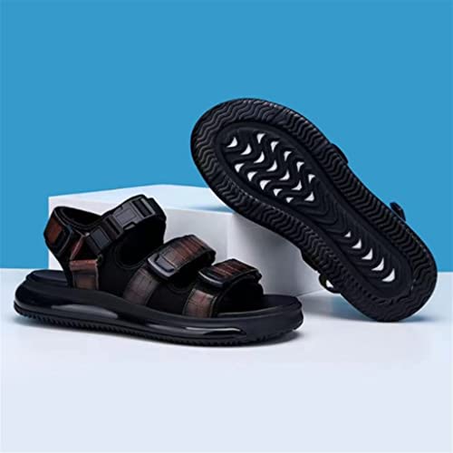Leather Men's Sandals Comfortable Beach Shoes Soft Soled Casual Shoes Men's Sandals Men's Shoes Flat Shoes(44)2