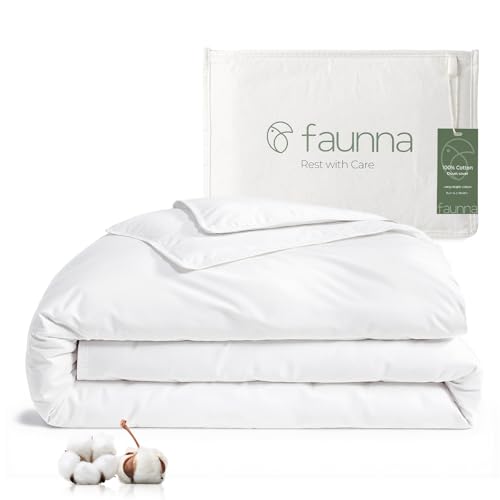 FAUNNA - Housse de Couette antiacariens - Encasing pour allergiques en 100% Coton avec Fermeture Eclair Contre acariens et punaises de lit - 155x220 cm