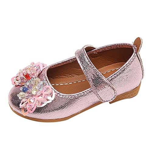 Link Shoes Girls Casual Shoes Flat Lightweight Colorful Bow Cute Shiny Dress Shoes