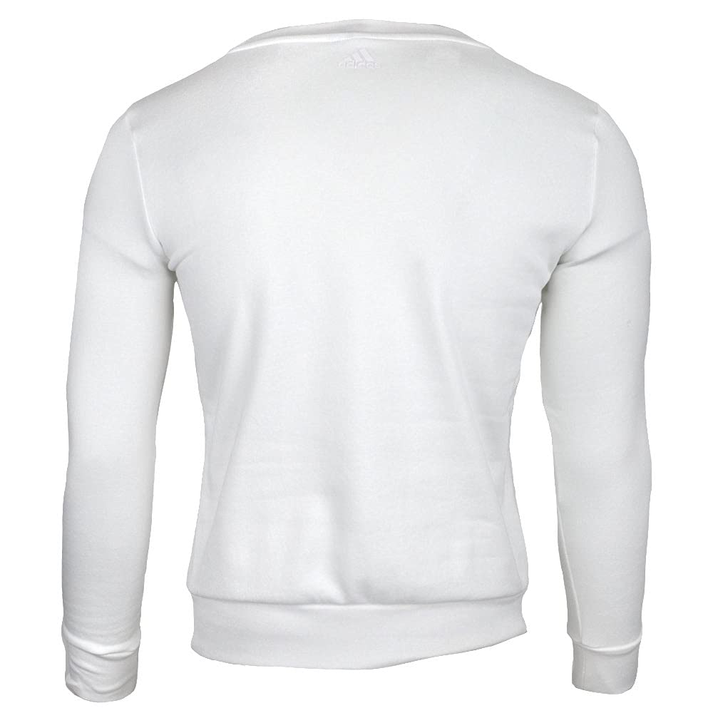 adidas Women's Essentials Long Sleeve Branded Crew Sweatshirt, White/White, L