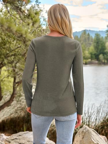 Image of AUTOMET Women's Long Sleeve Crewneck Shirts Casual Basic Tops