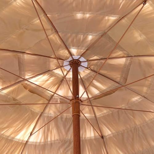 Sombrilla de paja exterior con toldo inclinable de 1,8m y manivela 6