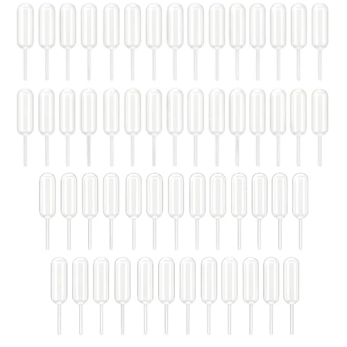 50 Pièces Pipette Patisserie,Pipette Plastique,Pipettes Transfert de Squeeze,Pipettes de 4 ML en Plastique Mini Pipettes De Liquide Transparent pour...