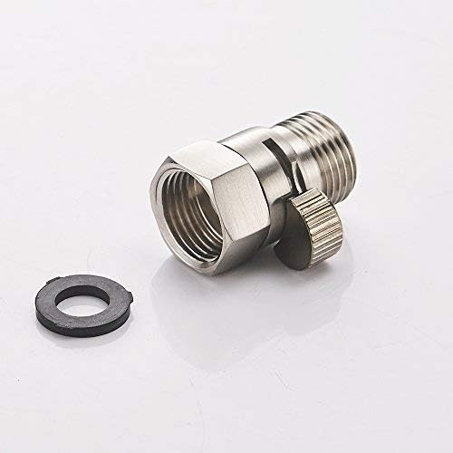 Hoimpro BRASS Shower head Shut Off Valve, Shower Head Flow Control Valves, for Shower Head Hand Shower Bidet Sprayer, Brushed Nickel Finish