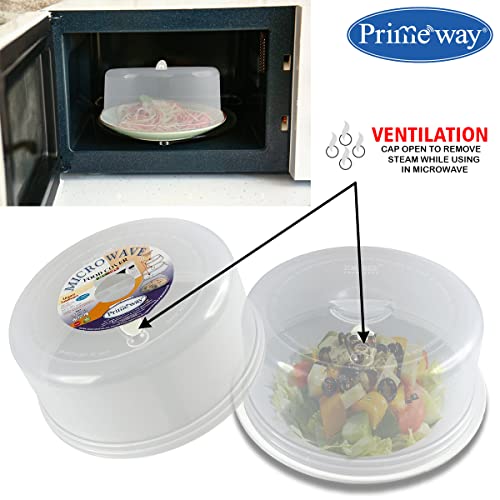 Image of Primeway Plastic O 21cm Tall Food Lid | Microwave Splatter Free | 8.5 inch Dia