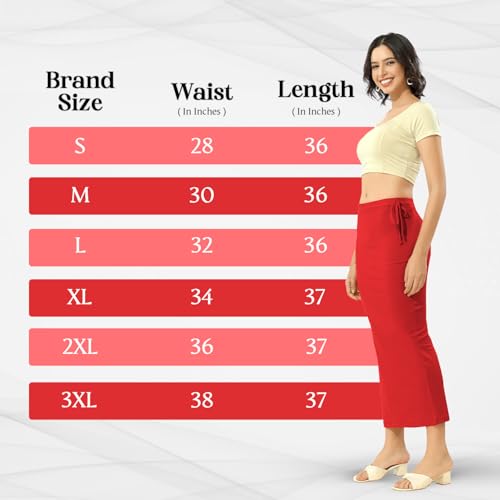 Image of TRASA Womens Saree Shapewear Petticoat, Cotton Lycra Petticoat, Skirts for Women, Shape Wear Dress for Saree