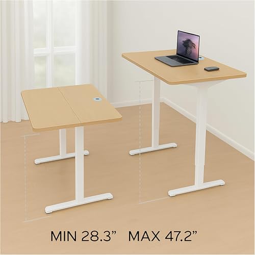 Image of iVOOMi Electric Height Adjustable Desk, 3 Memory Preset with Display, Lifts UP to 100KG, Collision Proof, Built-in Utility Holders, Sit-Standing Table for Home & Office Use, Work, Study & Gaming